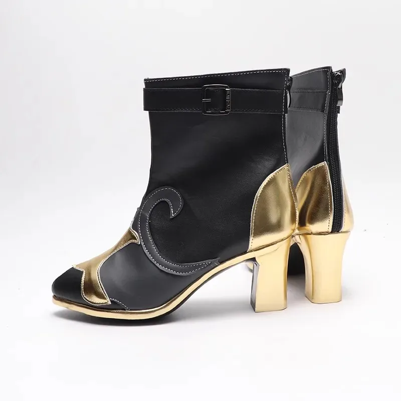 

Candy 2025Games Genshin Impact Neuvillette Обувь для косплея Черные ботинки Fontaine Ролевые игры Хэллоуин Карнавал Женщины Мужчины Костюм Пар