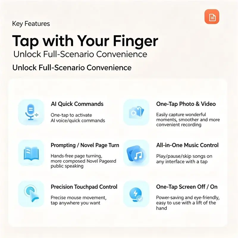 Super Deal -Ring Controller For Rokid AI Smart Glasses Flip Page & Photo Taking Tool Remote Control Smart Ring
