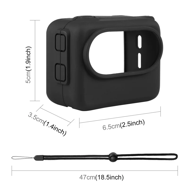 Smart-For Shadowstone Insta360 Go3 Стабилизатор для большого пальца Камера Чехол для аккумулятора Силиконовый с ремешком Защитный чехол Прочный черный