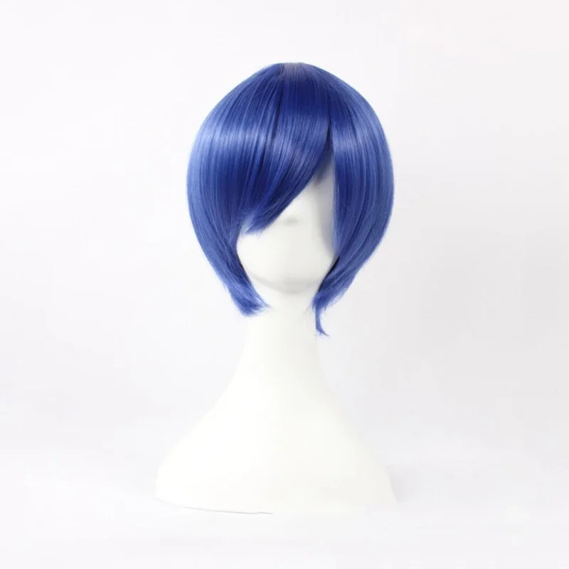 PERSONA3 Souls Shin Megami Tensei: Person 3 Yuki Makoto Yuuki Blue Short Cosplay Wig Heat Resistant Synthetic Party at Wig Cap