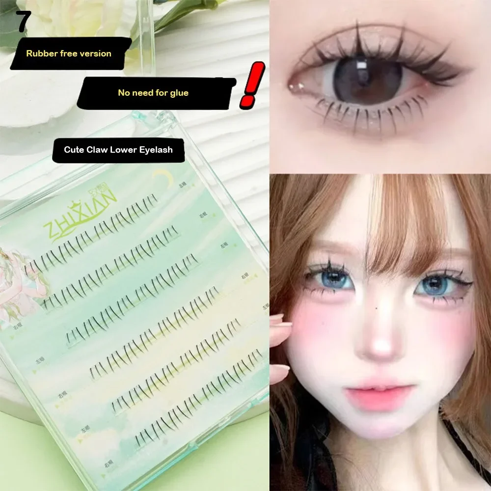 1 ورقة عالية الجودة الطبيعية ذاتية اللصق الرموش قابلة لإعادة الاستخدام لا الغراء العنقودية جلدة Mutistyles رموش ذاتية اللصق