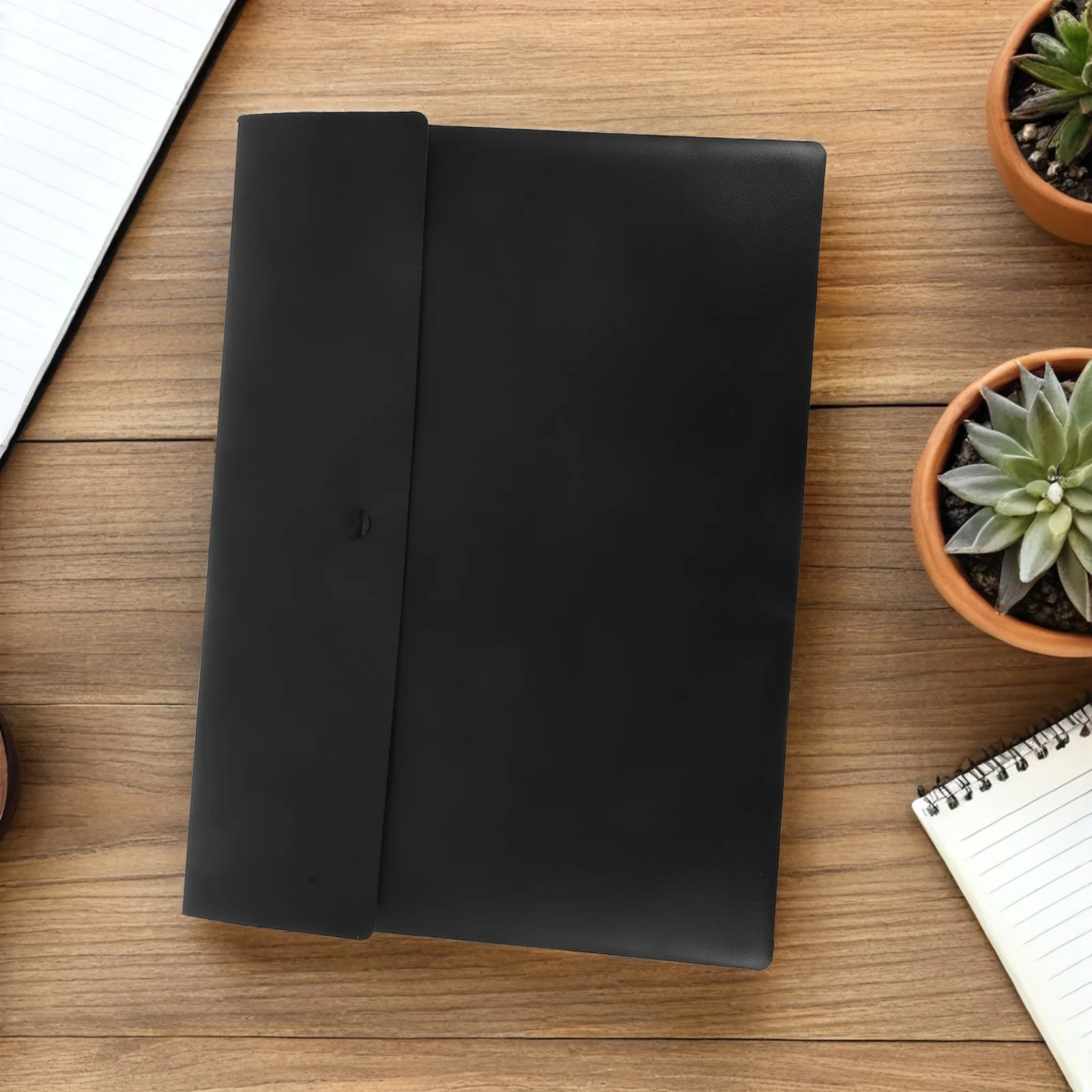 

10Pcs Plastic Folders Document Organizer Snap Button Closure Large Capacity Waterproof Office File Document Bags