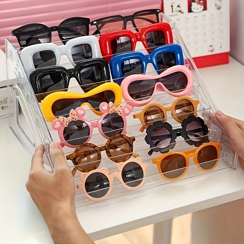 1pc Large Clear Multi-Tier Step Display Shelf, Plastic Staircase Organizer Rack for Nail Polish, Makeup Brushes, Dolls, Eyewear