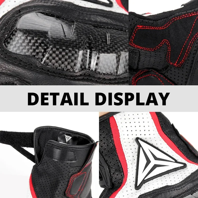 Winter vier Jahreszeiten Echt leder Kohle faser Motorrad handschuhe Motocross Reit schutz für Biker Motorrad fahrer tragbar