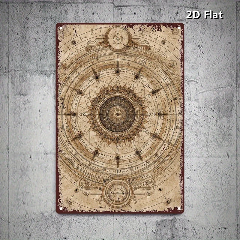 CIFBUY Vintage Celestial Astrology Chart Aluminum Wall Art Waterproof Rustproof Metal Decor for Home Cafe Restaurant Garage