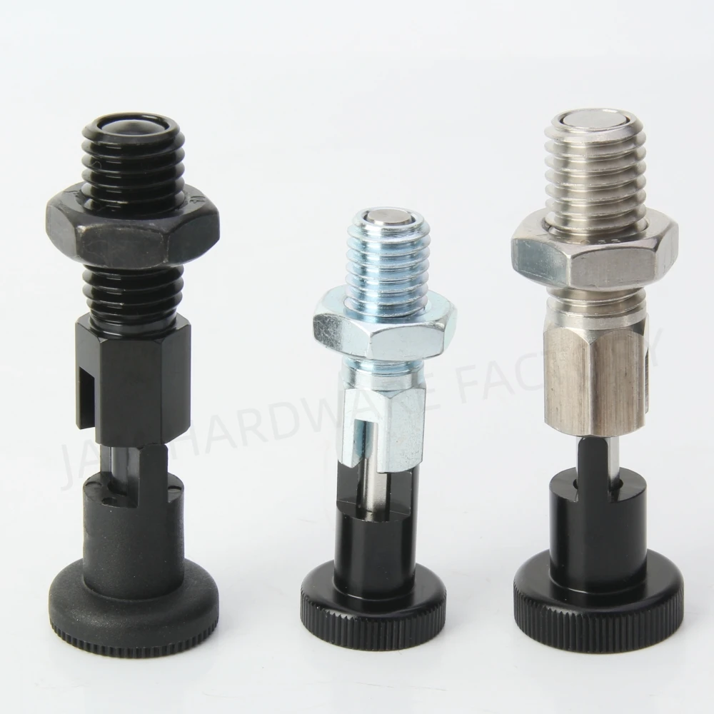 MJ217 Stainless/Carbon Steel Self-Locking Hand Retractable Indexing Plungers Locating Pins With Nuts