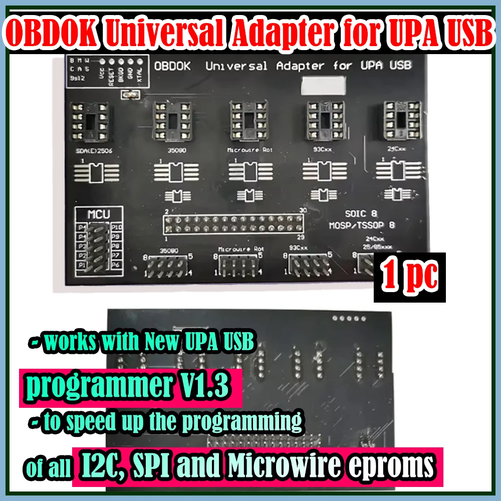 

2025 Adapter for UUSP/UUSP-S UPA USB ECU Programmer UUPA S V3.0 2019 Support SOIC8 MOSP TSSOP8 35080 93CXX 24CXX 95xxx Auto Chip