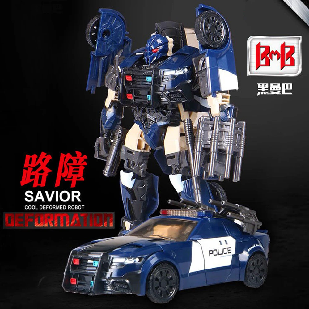 BMB Black Mamba Transformation Toys Figure H6001-5 Decepticons Traffic police Policecar Deformation Car Robot Toys For Boy Model