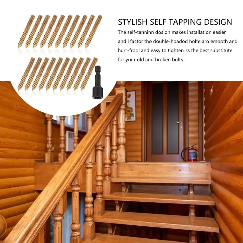 

20 шт. 5/16-18x2 дюйма, сверхмощные подвесные болты из углеродистой стали, двухсторонние болты, фурнитура для установки уличной