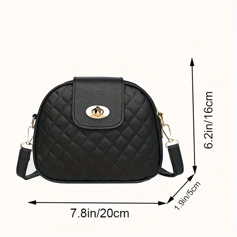 Kleine gesteppte Umhängetasche, stilvolle Schultertasche aus PU-Leder mit runder Vintage-Form, trendiger Akzent – perfekt für den täglichen Gebrauch – Detail 8