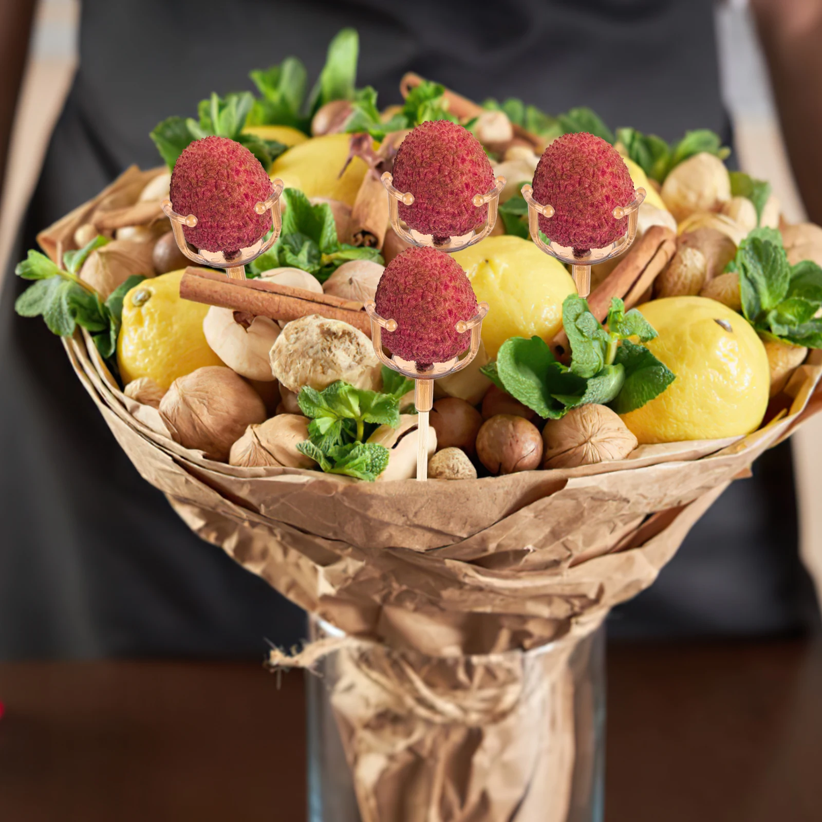 

Fruit Bouquet Holder Craft Material Flower Arrangement Retainers Stand Stem for Artificial Flowers Floral