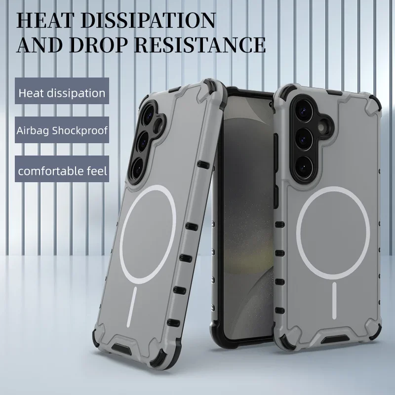 

Magnetic Luxury Matte For Samsung Galaxy S25 S24 S23Ultra Plus Case Matte MagSafe Wireless Charging TPU Airbag Protective Cover