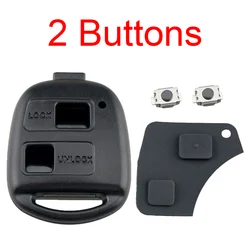 Car Key Case 2 Buttons Car Remote Key Shell with TOY43 Blade + 2 Micro Switches for Toyota Yaris Prado Tarago Camry Corolla