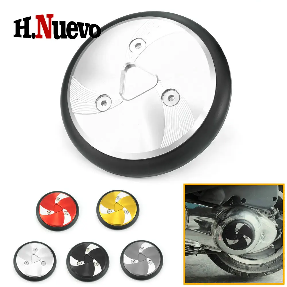 

Motorcycle Accessories CNC Turning Left Round Transmission Cover For Vespa GTS 250 300 2013-2018