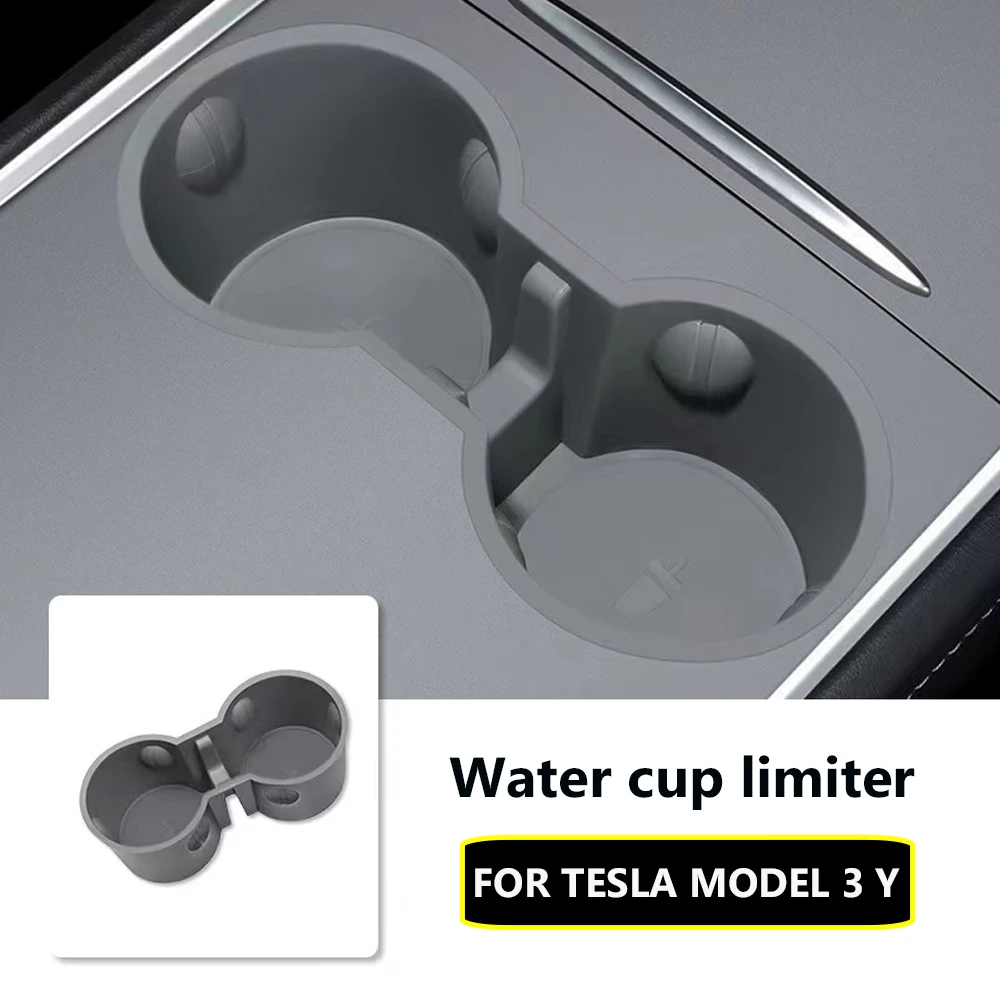 

Car Center Console Cup Holder Insert for Tesla Model 3 Y 2021 Silicone Interior Slot Slip Drink Limiter Car Accessories