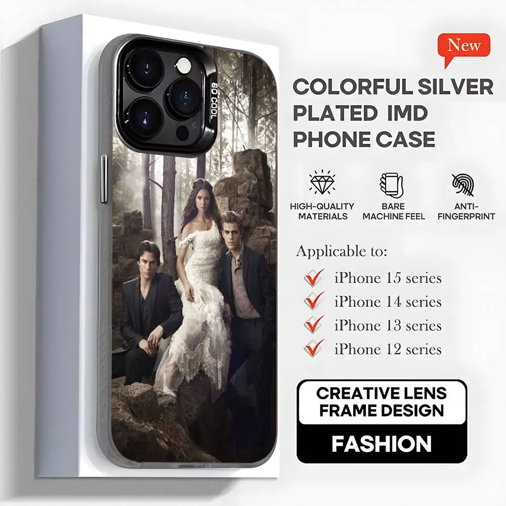 ヴァンパイアTV D-Diaries iPhoneケース iPhone 16,15,14,13,12,11,Mini,Pro,MAX,plus対応 ブラックマット耐衝撃カバー