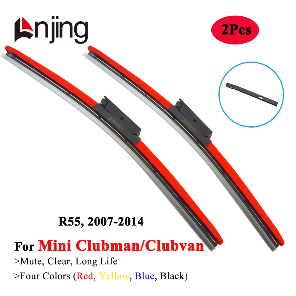 

LNJING Colorful Car Wiper Blades For MINI Clubman Clubvan Cooper S John Cooper Works R55 2007 2008 2009 2010 2011 2012 2013 2014