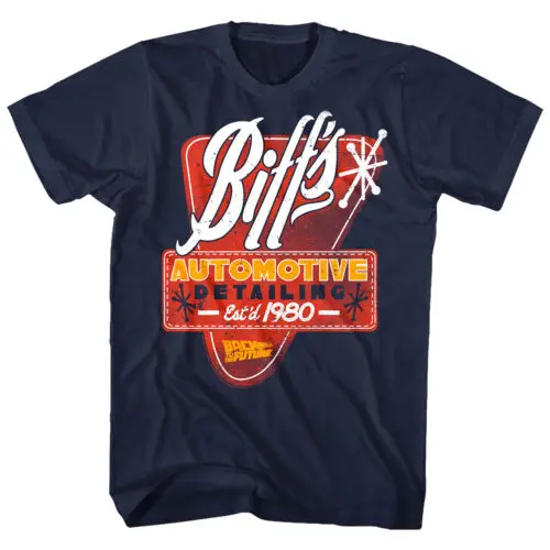 Back To The Future Men's T shirt Biff's Automotive Detailing 1980 Movie Tee