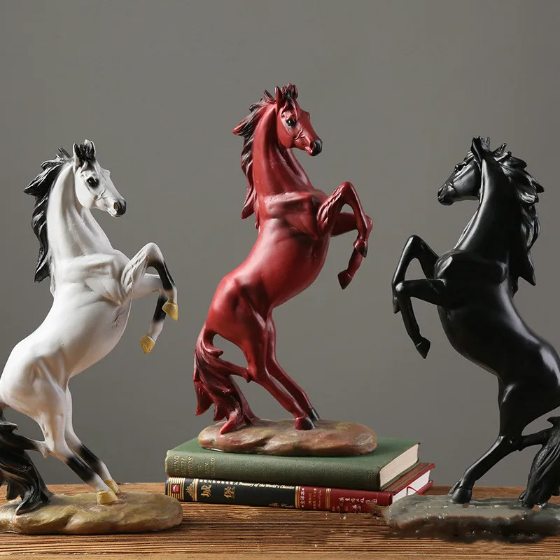 

Nordic Horse Statue Resin Sculpture Win Instant Success Art Ornament Furniture Home Living Room Bedroom Office Desk Decoration