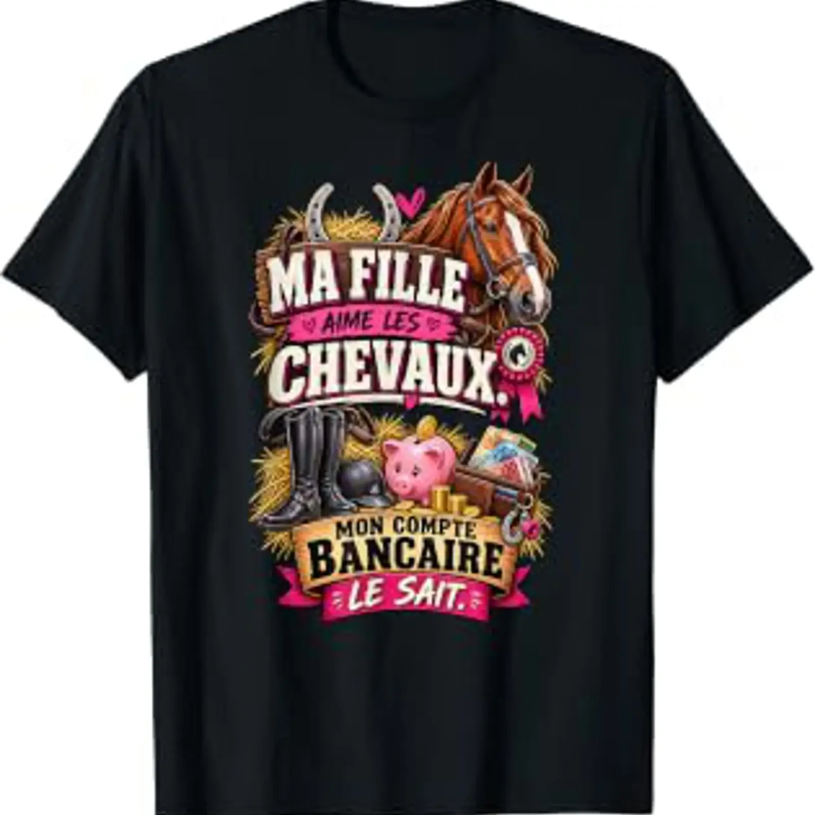 Cadeau Maman de Cavalière Cheval Humour Budget Équitation T Shirt vintage Washed Slightly Casual graphic Top For Everyday Wear