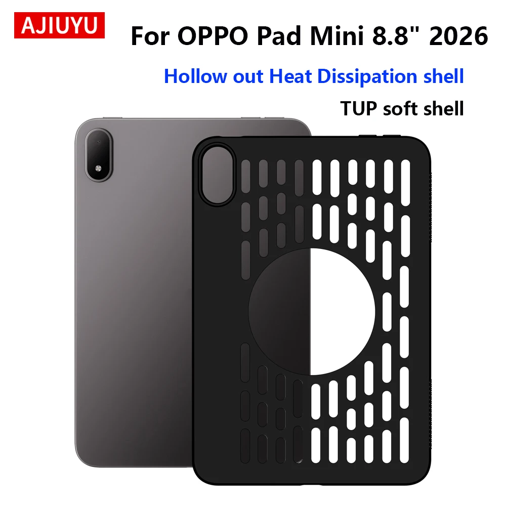 AJIUYU TPU Silikon Soft Case für OPPO Pad Mini 8,8 Zoll 2026 OPD2515 8,8 Zoll Tablet Wärmeableitungsgehäuse stoßfeste Rückenschale