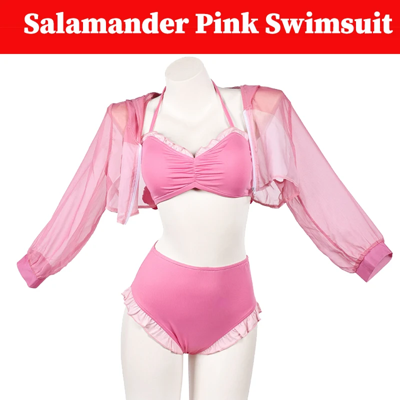 Traje de Baño de Verano con Diseño de Salamandra, Color Rosa, Conjunto de Bikini, Disfraz para Fiesta en la Playa, para Mujeres, Disfraz para Fiesta de Halloween
