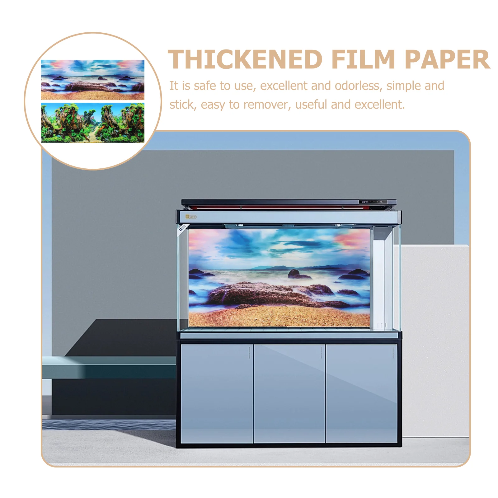 Fish Tank Background Paper Decal 3d Sticker Convenient Aquarium Poster Decorations Picture Thick Film Wallpaper