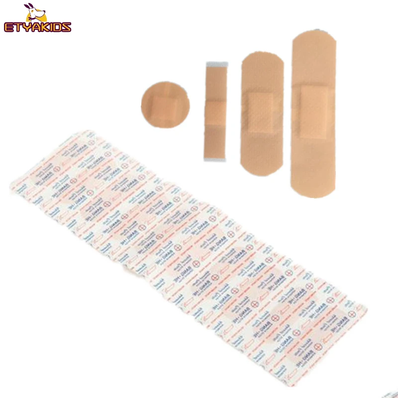 100Pcs/Pack Multiple Shapes Breathable Band Aid First Aid Adhesive Bandages for Kids Children Wound Plaster Emergency Patches