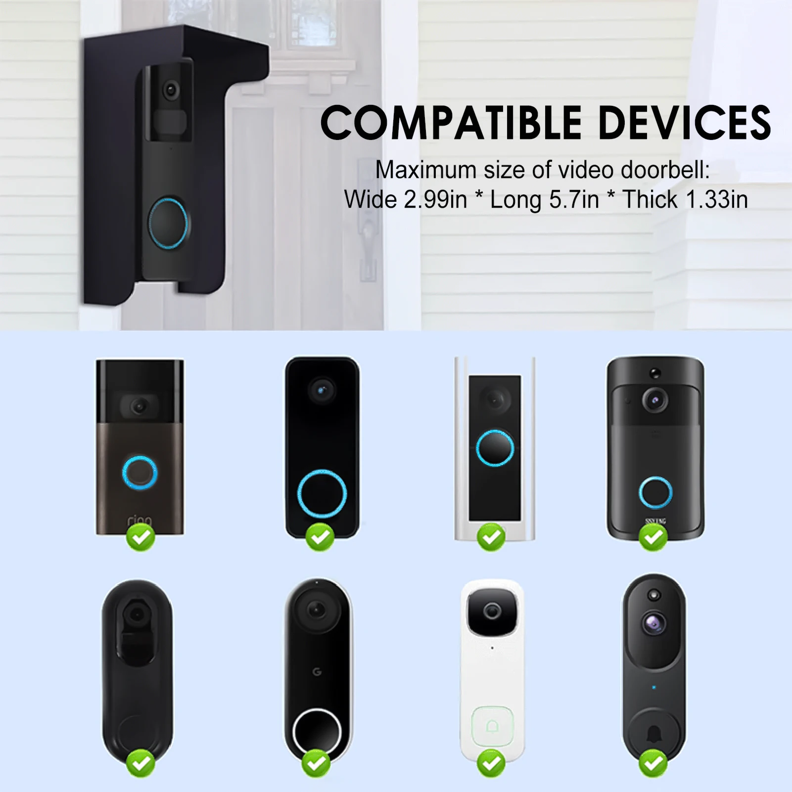 Metal Doorbell Cover for Outdoor Homeowners Waterproof Rain Shield Sunscreen Durable Weatherproof Protector