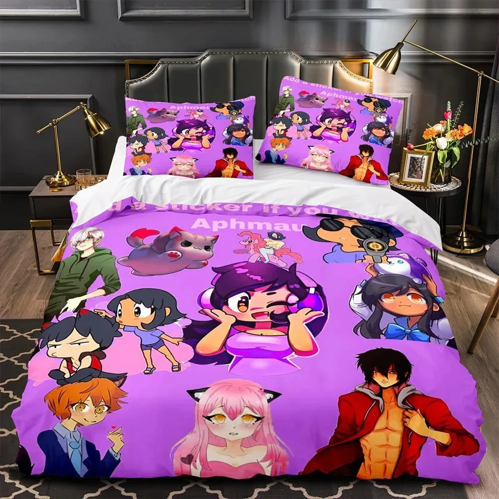 Aphmau Jessica Bravura Bedding Set Boys Girls Twin Queen Size Duvet Cover Pillowcase Bed Kids Adult Fashion Home Textileextile