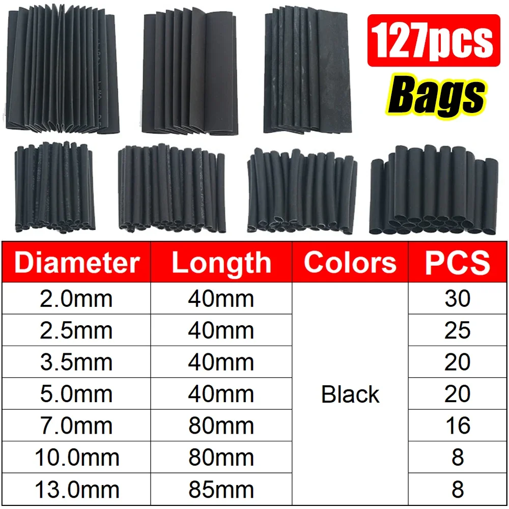 1300/127 Stuks Krimpkous Assortiment Kit Elektrische Aansluiting Elektrische Draad Wrap Kabel Isolatie Mouwen - afbeelding 1