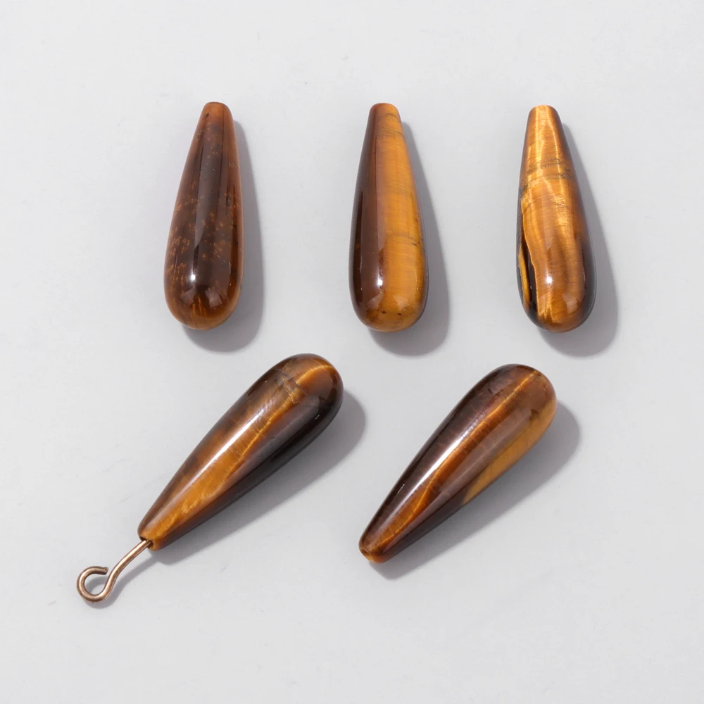 Half Hole Waterdrop Charm Quartz Stone Natural Gems Water Drop Shape Pendant for Jewelry Making Necklace DIY Earrings 8x23mm