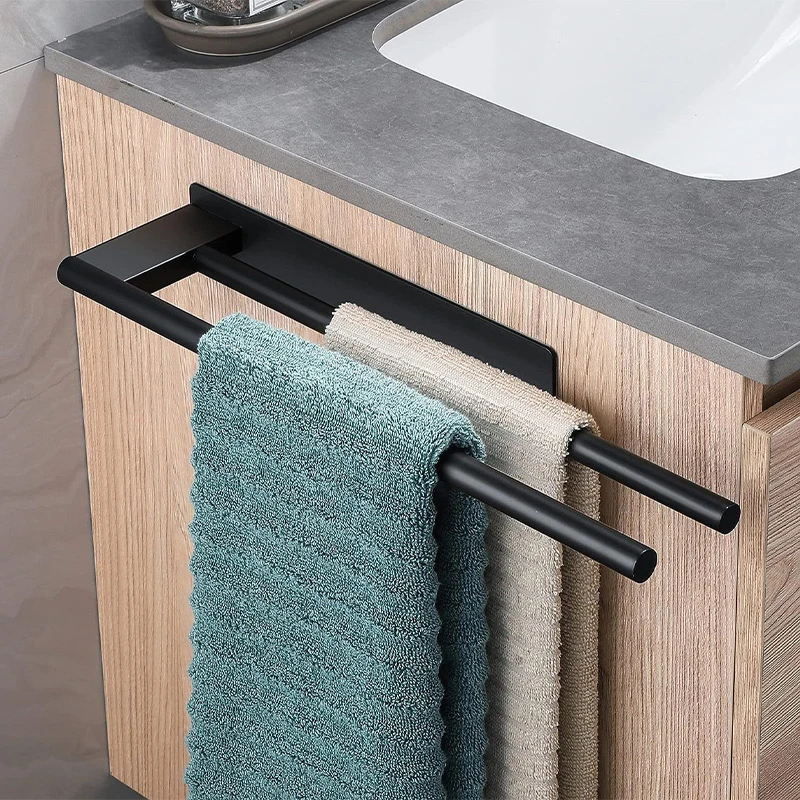 

Stainless Steel Towel Bar No-Drill Self-Adhesive Toilet Tissue Holder Washcloth Bathrobe Rack for Bathroom Wipe Storage Bar