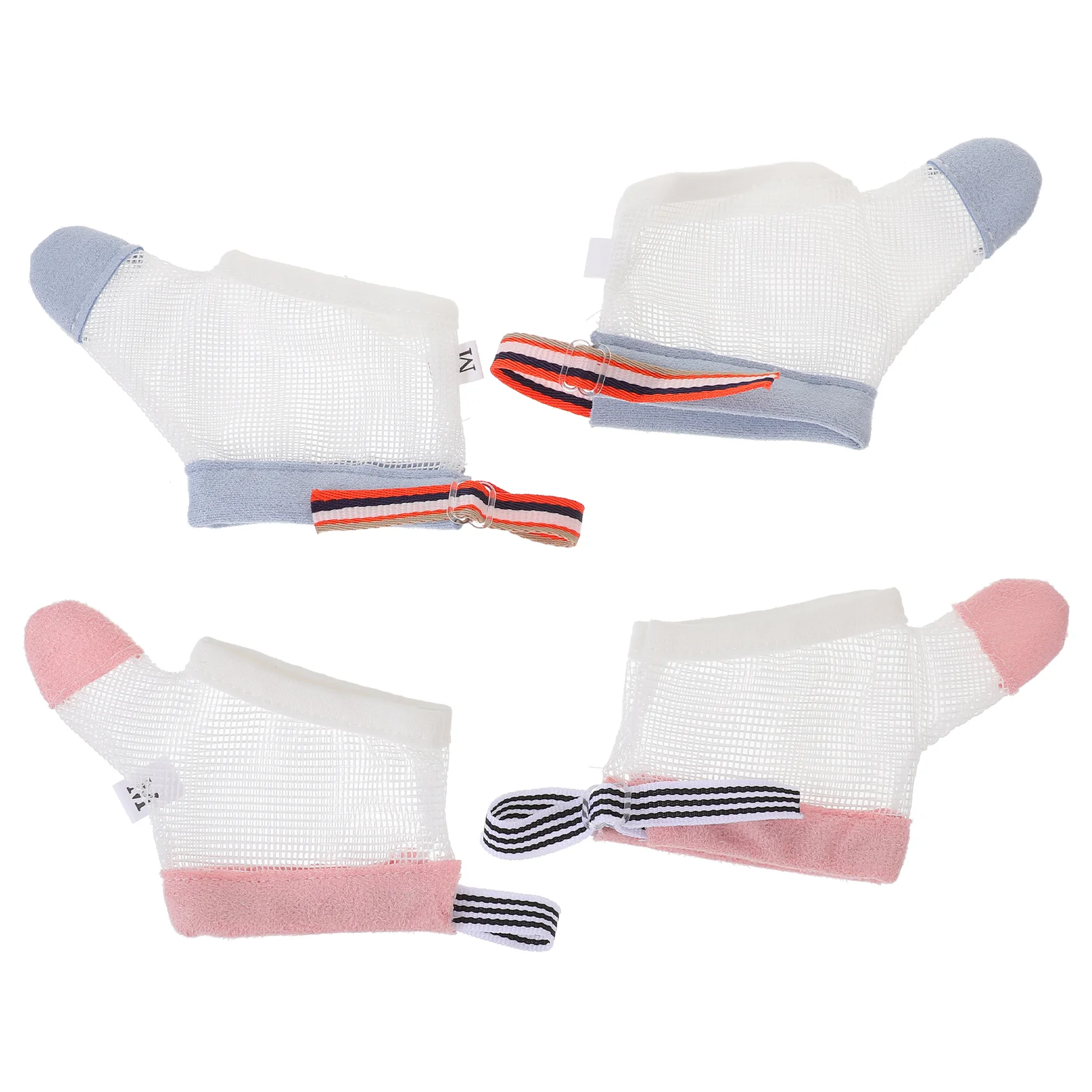 2 Pairs Anti-eating Gloves Reusable Baby Thumb Protector Hand Breathable Nylon Sucking Guard Nail Biting Treatment for Kids