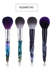 KOSMETYKI Crystal Makeup Brushes Set Powder Foundation Fan Brush Eye Shadow Eyebrow Professional Blush Makeup Brush Tools