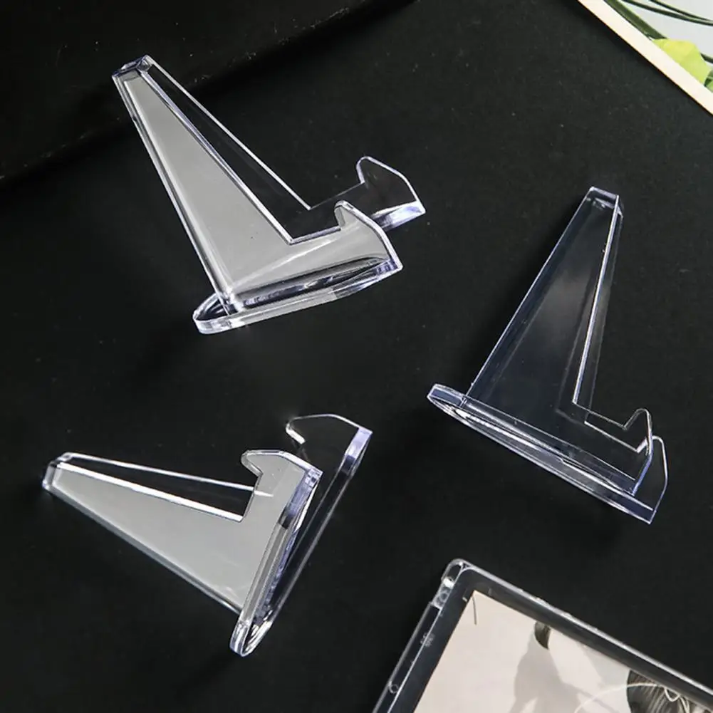 Triangular Display Stand Acrylic Easel Stands for Displaying Pictures Collectibles Cards Set of 24 for Showcasing for Samples