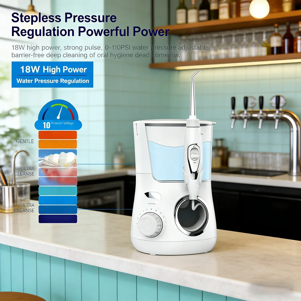 

Электрический ирригатор для полости рта с 10 режимами работы, 5 насадками, водонепроницаемый, для дома и путешествий