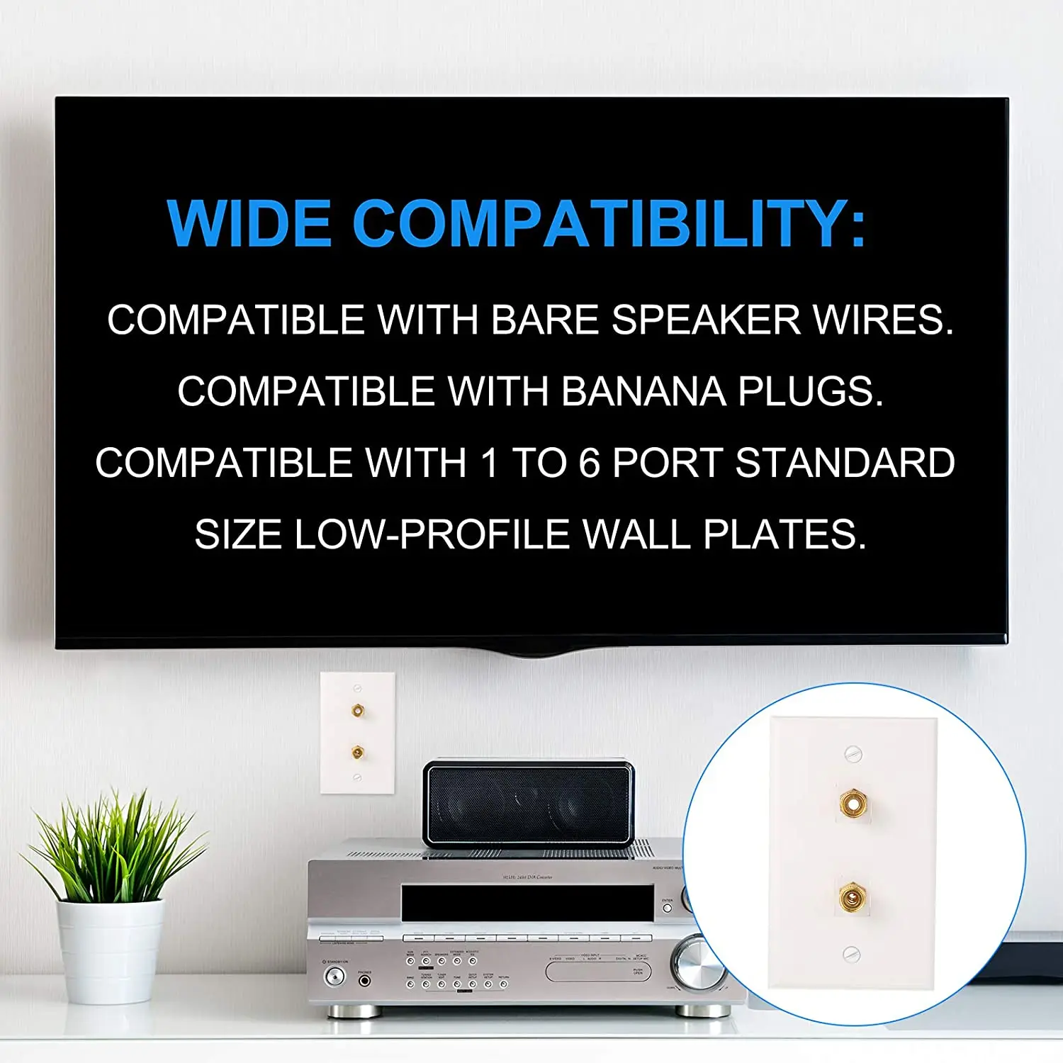 WHQT 12 Pezzi Jack a Banana Binding Post Inserto Jack Keystone, Anelli Neri e Rosso Altoparlante Audio Connettore Keystone Tipo a Vite