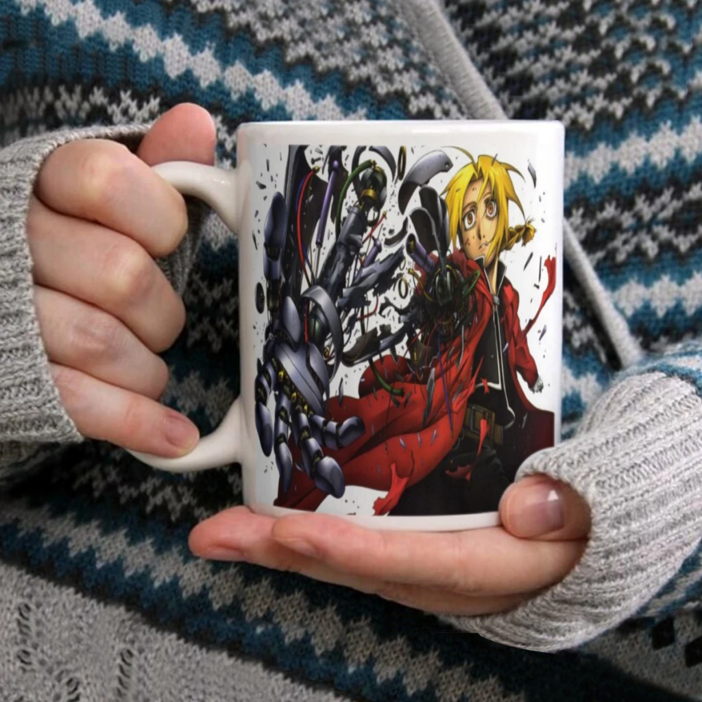 Anime Fullmetal Alchemist 11oz Afternoon Tea Mug Multifunctional Ceramic Coffee Mug Porcelain Coffee Cup Drinking Cup