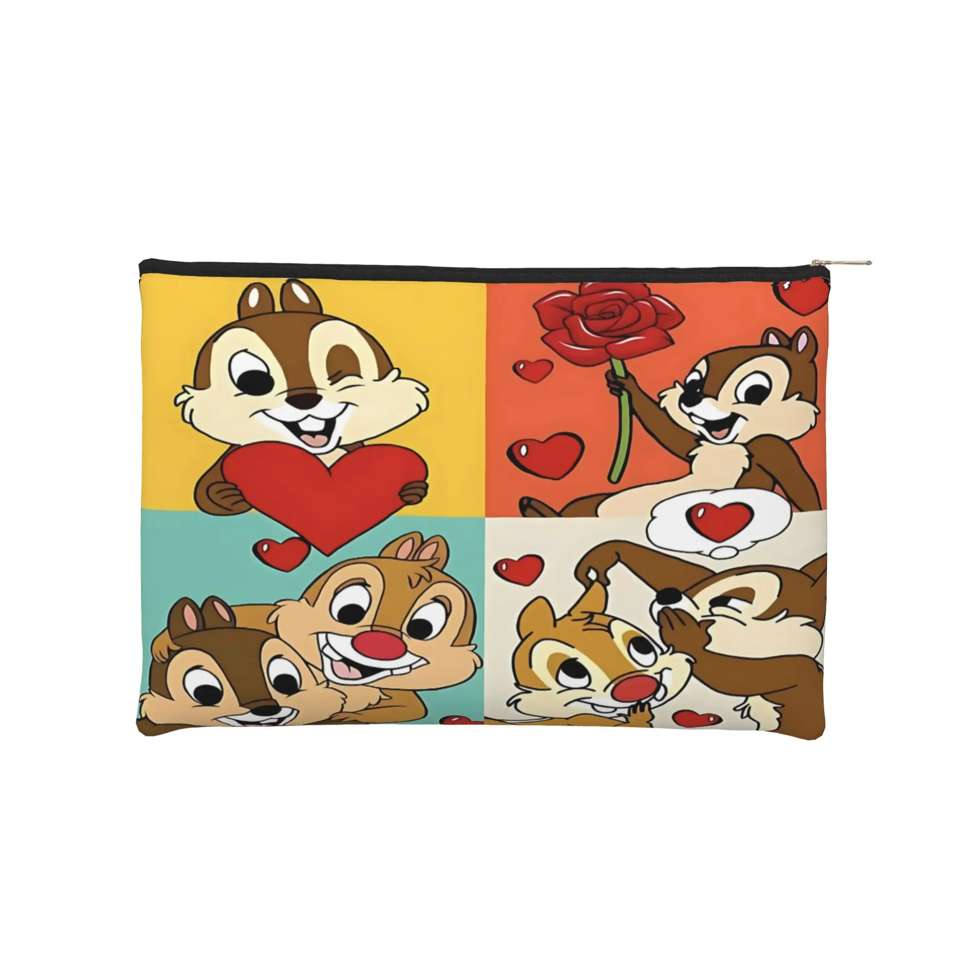 

Легкая косметичка Disney с изображением белок Чипа и Дейла, несессер на молнии, органайзер для туалетных принадлежностей