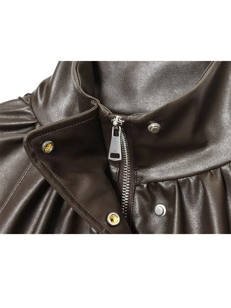 

HH модные женские осенние шикарные свободные пальто с лацканами и длинными рукавами, женские асимметричные пальто на молнии с поясом, уличная черная короткая куртка