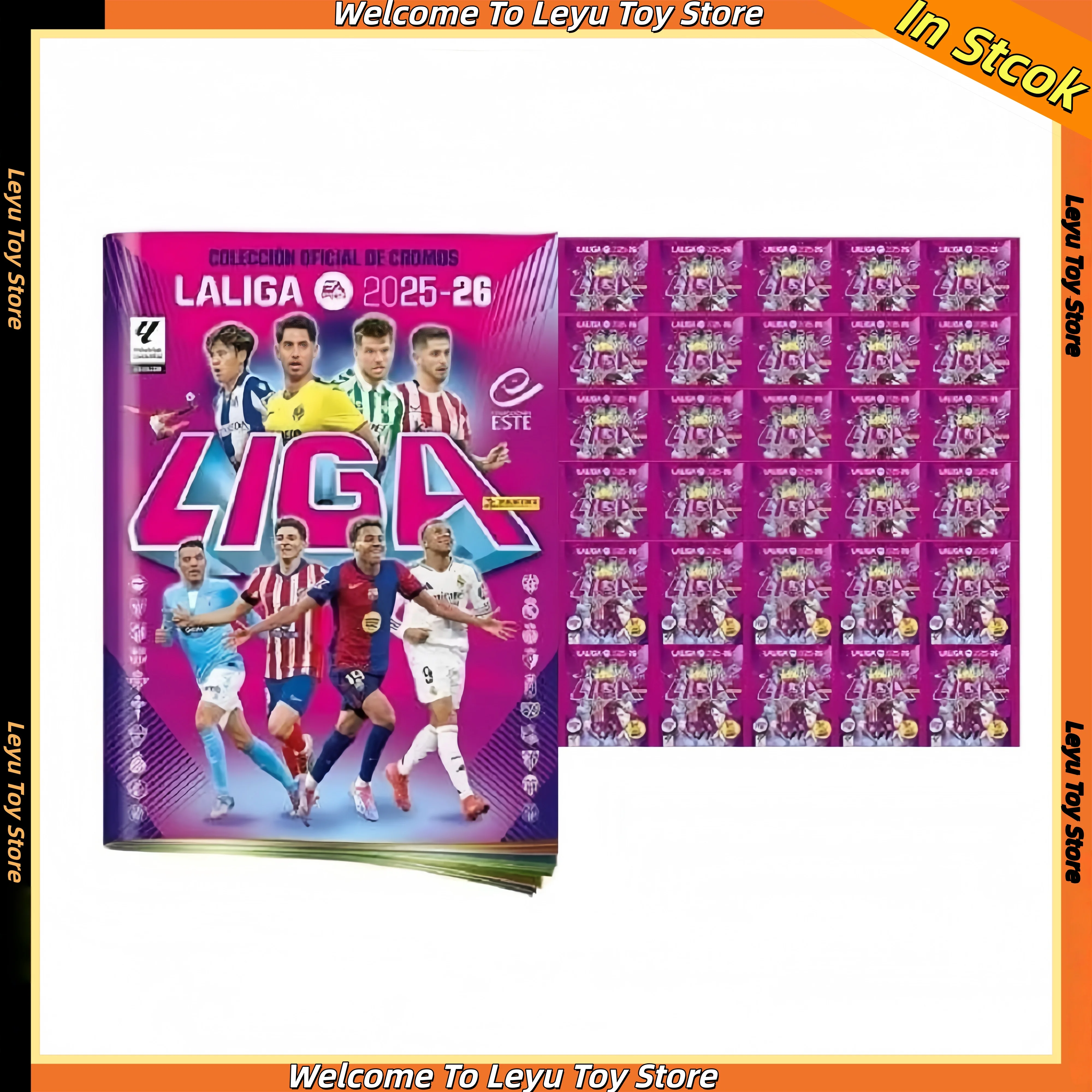 حزمة ألبوم الدوري الشرقي 2025-2026 - ملصقات سلسلة Panini La Liga الرسمية مجموعة ملصقات Panini المتاحة