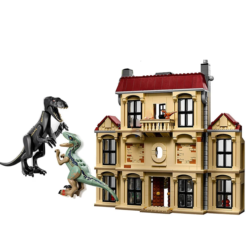 

MOC Dinosaur Series Tyrannical Dragon Attacks The Manor Creative Building Blocks Model Toy Children's Puzzle Assembly Gifts ﻿