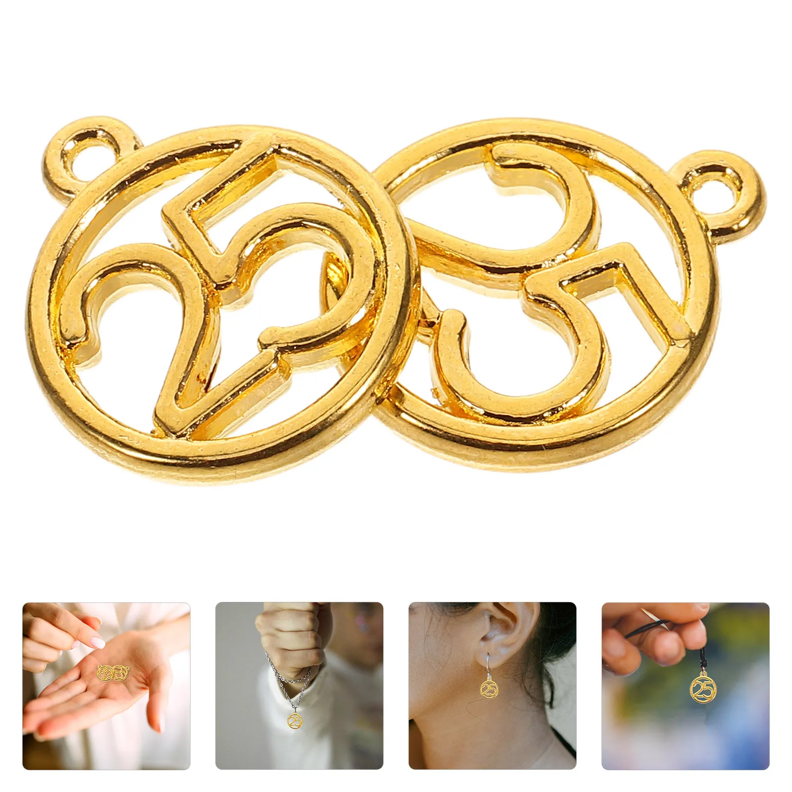 

50Pcs 2025 Year Number Pendants Alloy Charms for Handmade Jewelry DIY Earrings Necklaces Bracelets Graduation Party Accessories