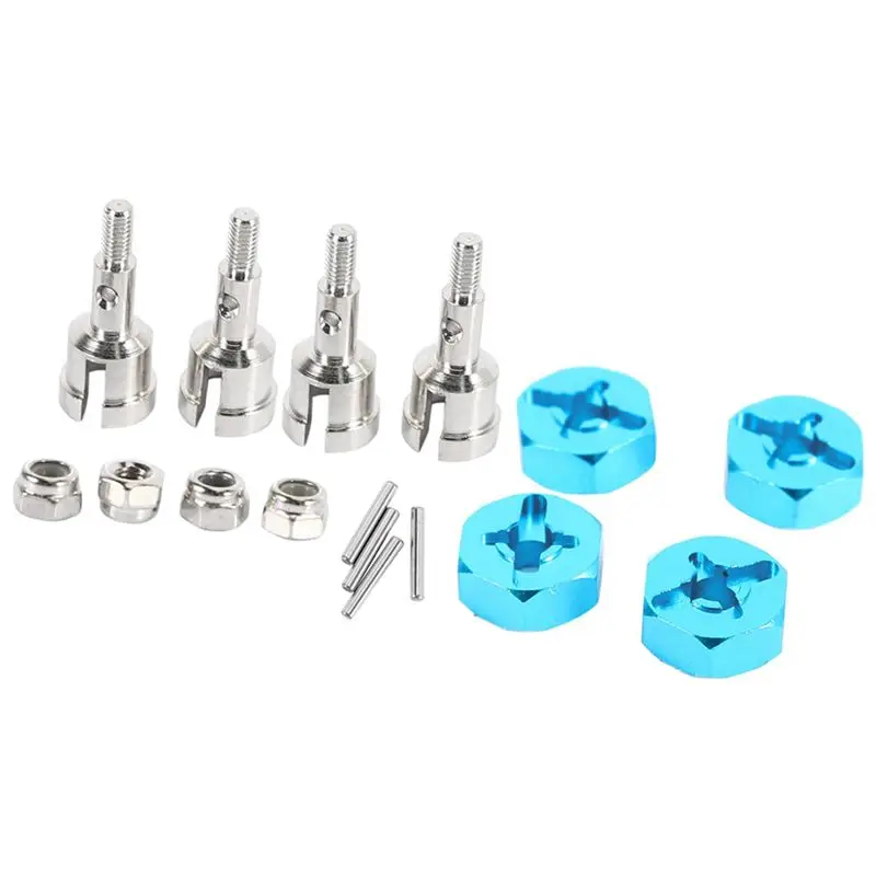 FBIL-10 Set Wheel Conversion Set Axle & 12Mm Hex Dive Hub Turn 1/10 On Road For Wltoys 1/18 A959 A969 A979 A959B A969-B