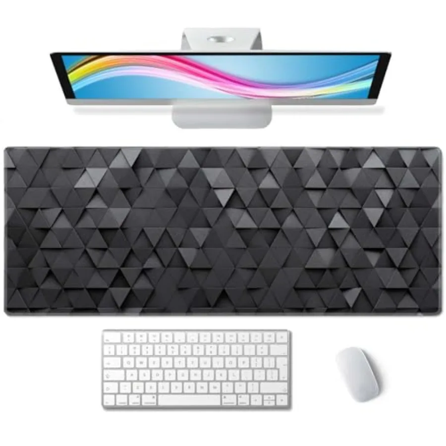 Gaming Mouse Pad, Large Mouse Pads for Desk, Non-Slip Rubber Base Mousepad, Keyboard Mouse Mat, Desk Pad with Stitched Edges, 3