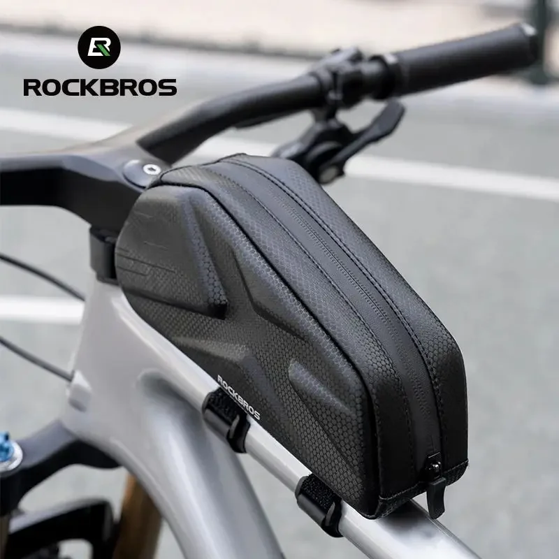 

ROCKBROS 1.4L Bicycle Tube Bag Lightweight Portable Waterproof Hard Shell Top Tube Bag Cycling Storage MTB Road Bike Accessories