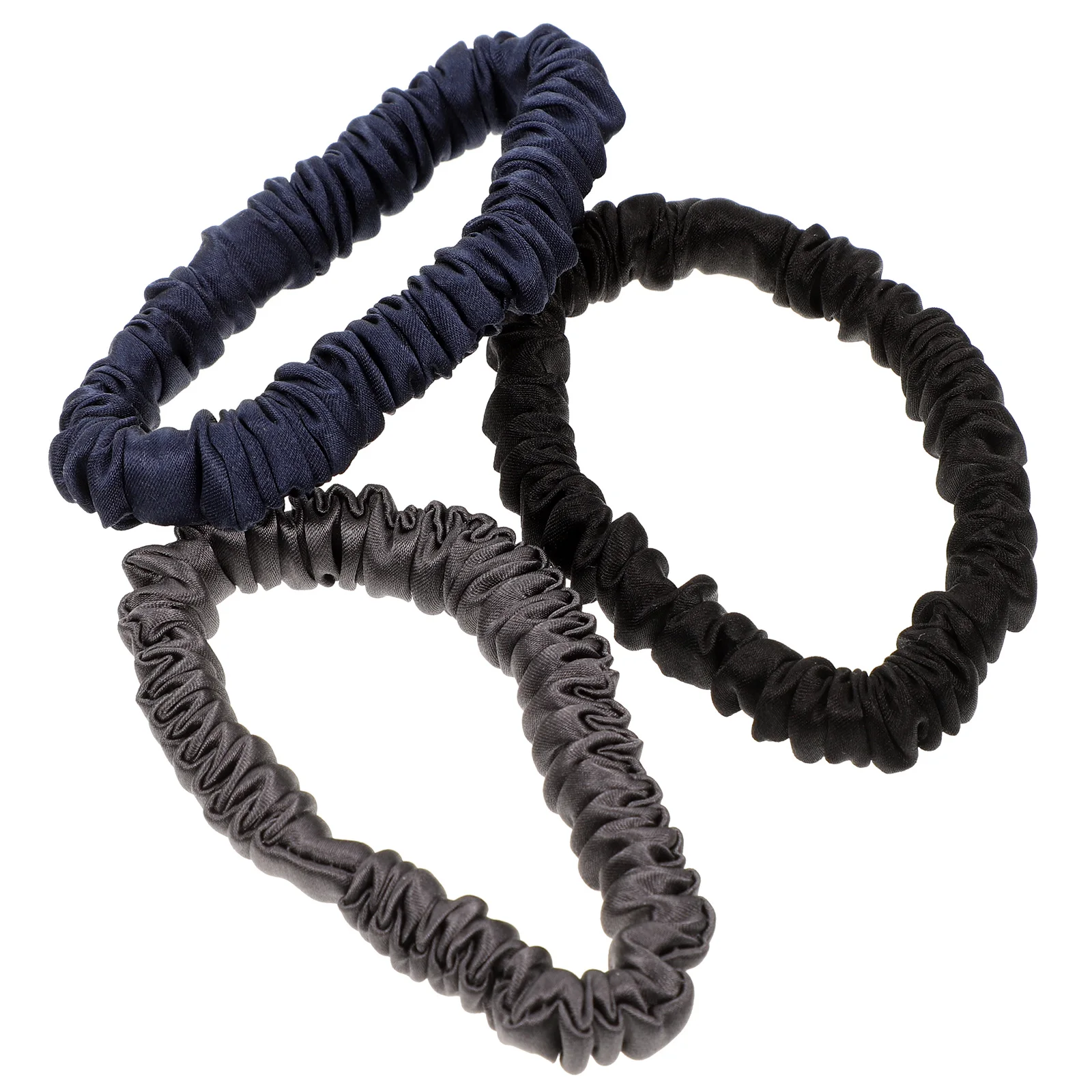

3Pcs Stylish Silk Hair Ties Scrunchy Bands Elegant All Match Color Women Girls Ponytail Holders Accessories