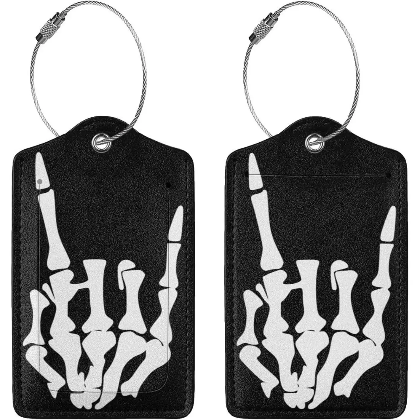 2 Pcs Skull Luggage Tags for Suitcases Funny Halloween Luggage Tag Skeleton Hand Decor Christmas Birthday Gifts for Women Men