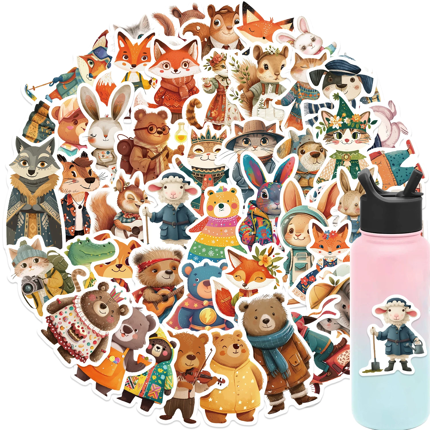 50/100 قطعة حديقة الحيوان الحيوانات البرية ملصقات الجمالية DIY لعبة للهاتف سكيت الكمبيوتر المحمول الثلاجة سيارة الشارات خرافة ملصق #4